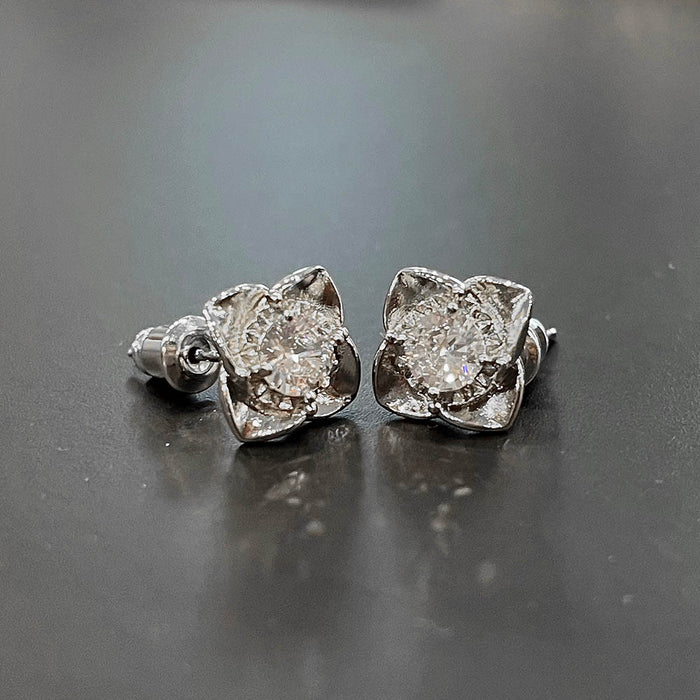 Flower earrings zircon mini earrings for women