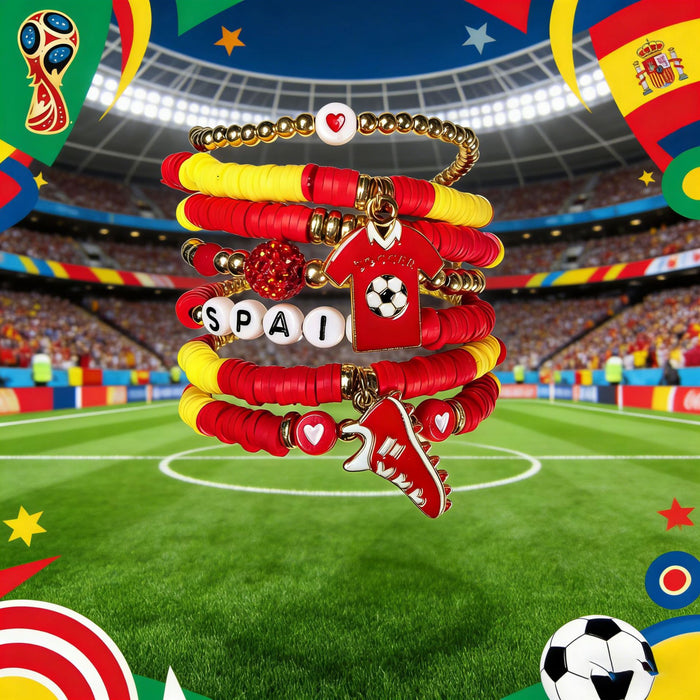 Wholesale 2026 World Cup Soccer-Themed Polymer Clay Bracelet Sets