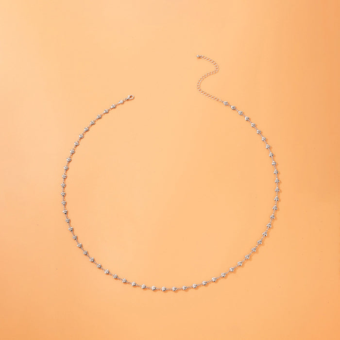 Love Geometric Peach Heart Single Layer Alloy Simple Waist Chain