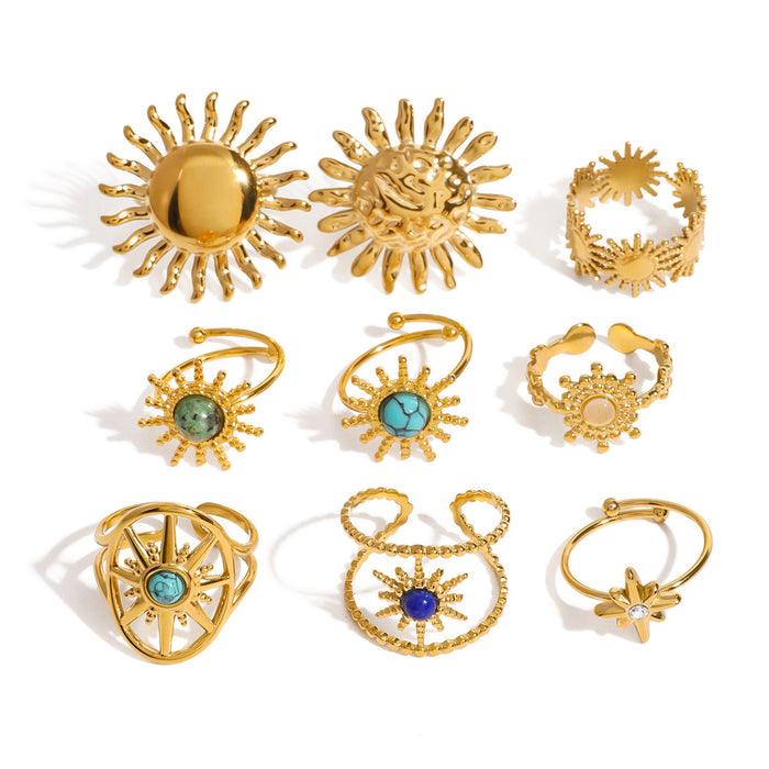 Stainless steel turquoise ring