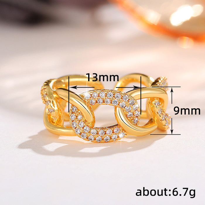 Temperament chain ring, atmospheric light luxury niche design index finger ring