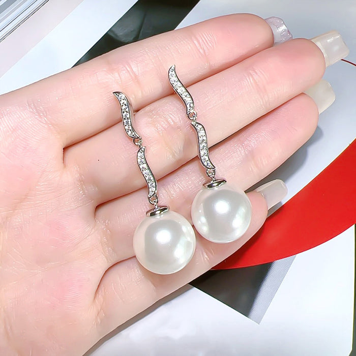 Retro imitation pearl earrings high-end internet celebrity Douyin hot earrings