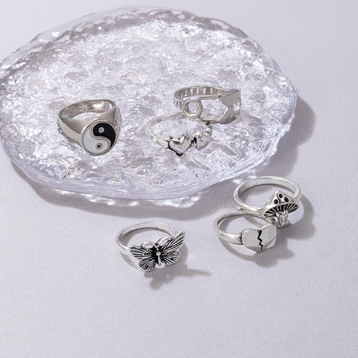 Butterfly Mushroom Rings - 6pcs Set