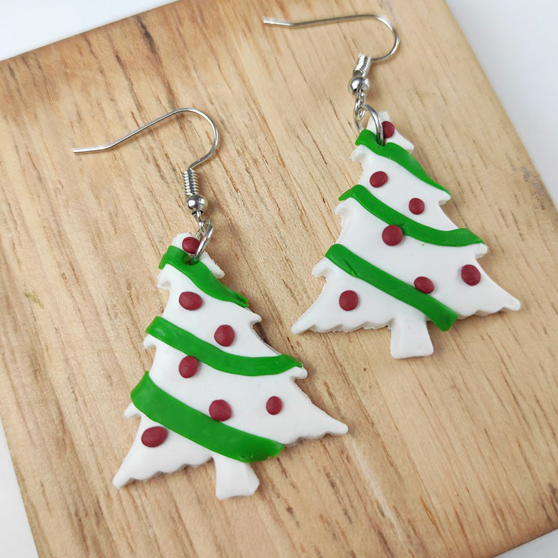 Christmas Clay Earrings - Heart, Tree, and Snowflake Original Design