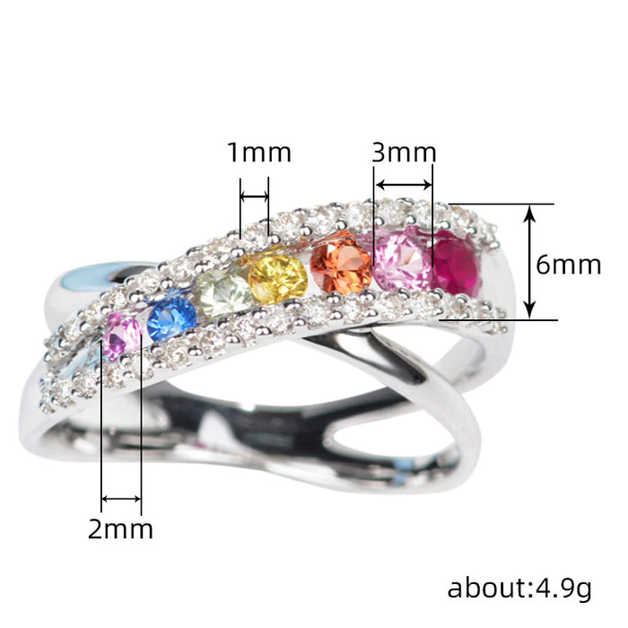 Rainbow Cross Ring Fashion Jewelry Ring