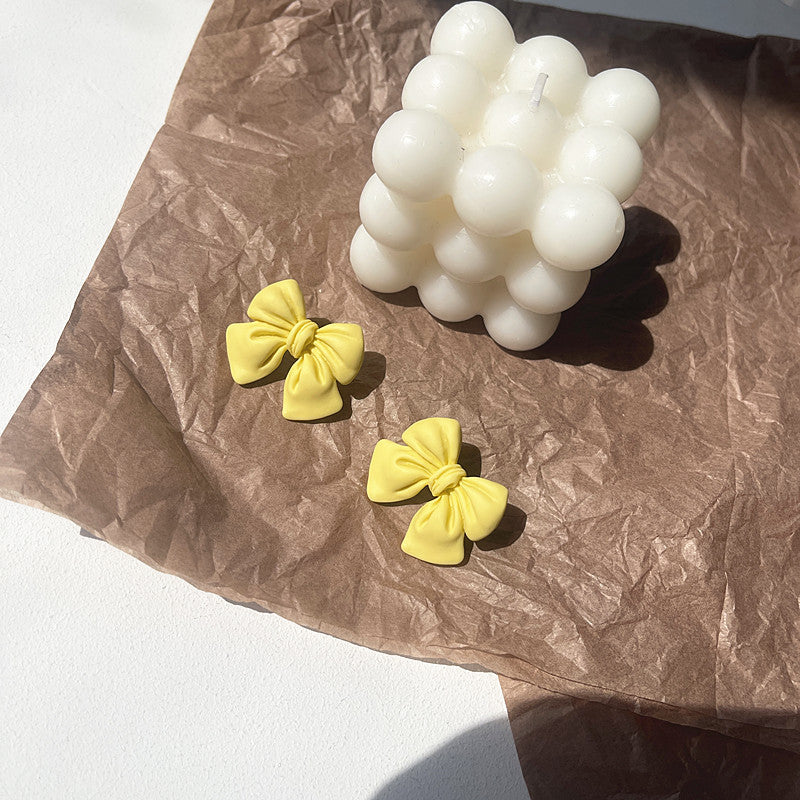 Pendientes de lazo con diseño simple y temperamento, pendientes de aguja de plata S925