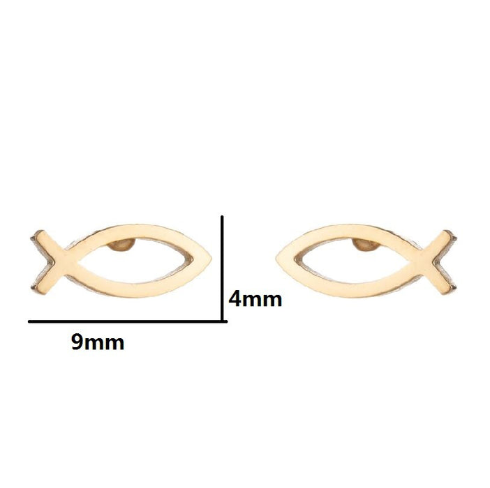 Cat bat earrings, Amazon new stainless steel simple dolphin temperament ear bone studs wholesale