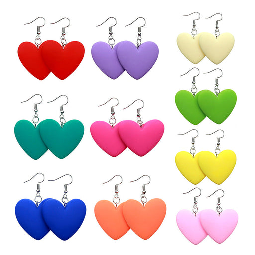 Colorful love earrings - wallojewerly 