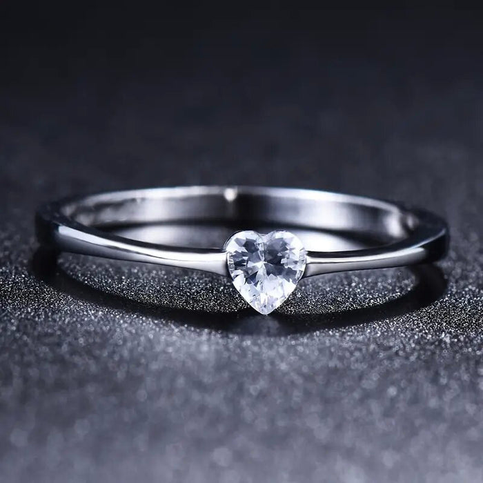 Heart shaped couple ring super shiny heart shaped ring for women