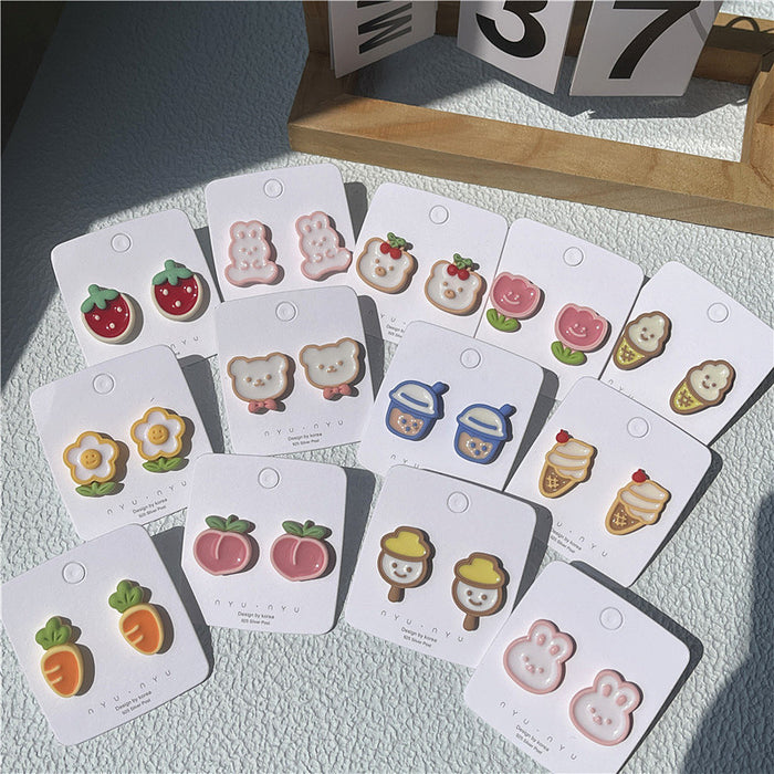 Cute and sweet earrings | Original personalized milk tea ice cream fun earrings