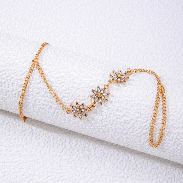 Chic Rhinestone Heart Anklet Set – Multi-Layer Chains for a Trendy Look