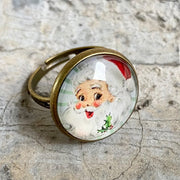Glass Open Ring with Time Gemstone for Christmas and Halloween - Unique and Trendy Western Style for Women - wallojewerly 