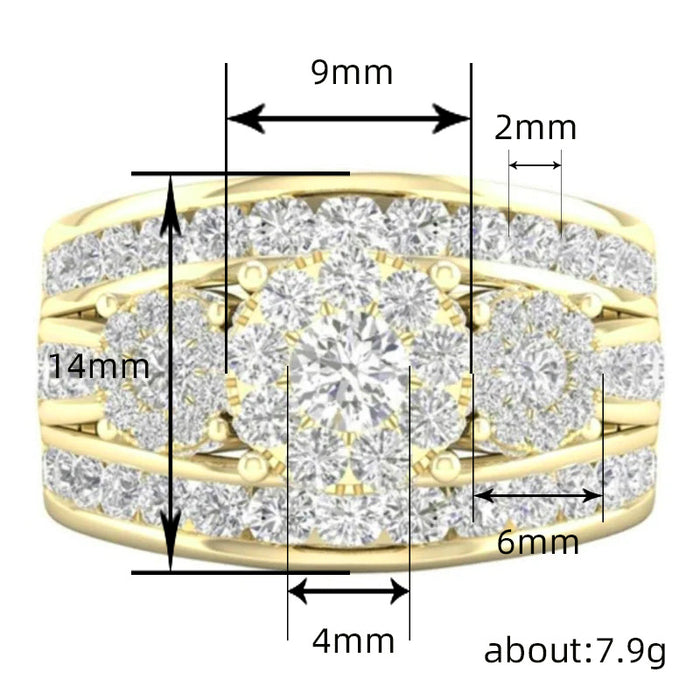 Shiny party ring European and American luxury design jewelry