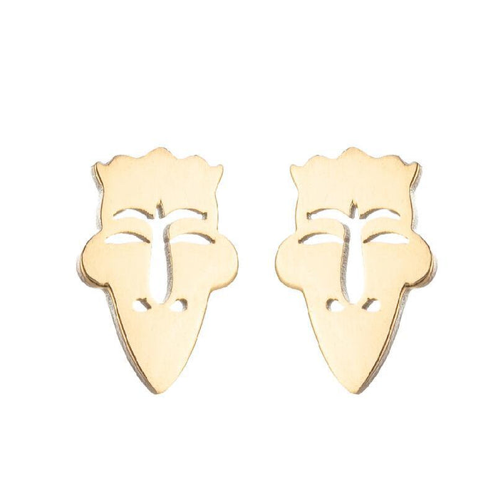 Vintage Long Nose Face Stainless Steel Earrings - Stylish Cartoon Jewelry for Women