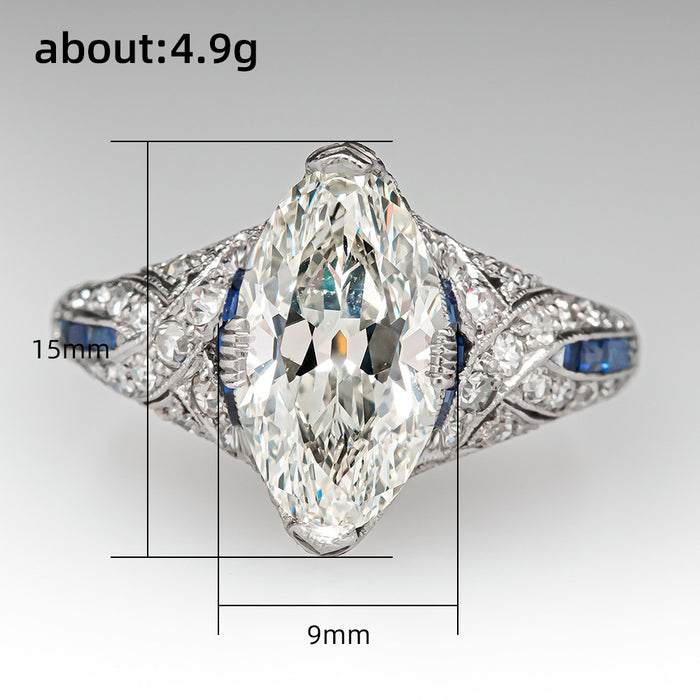 Horse eye zircon ring fashionable commuting match