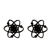 Molecular cutout stainless steel earrings - wallojewerly 