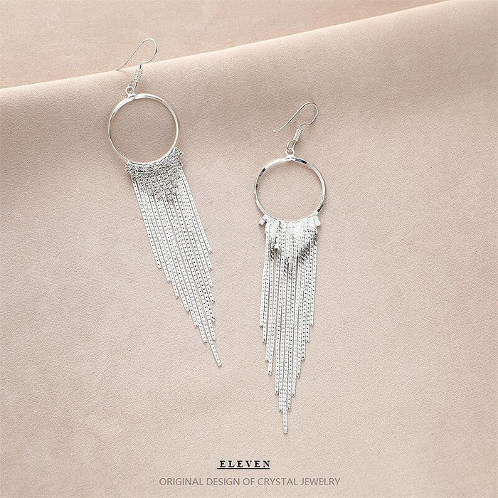 Long Tassel Rhinestone Earrings - Elegant and Versatile Jewelry for Women