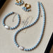 Wholesale Baroque-Shaped Freshwater Pearl Blue Swarovski Pearl Necklace, Bracelet, and Earring Sets - wallojewerly 