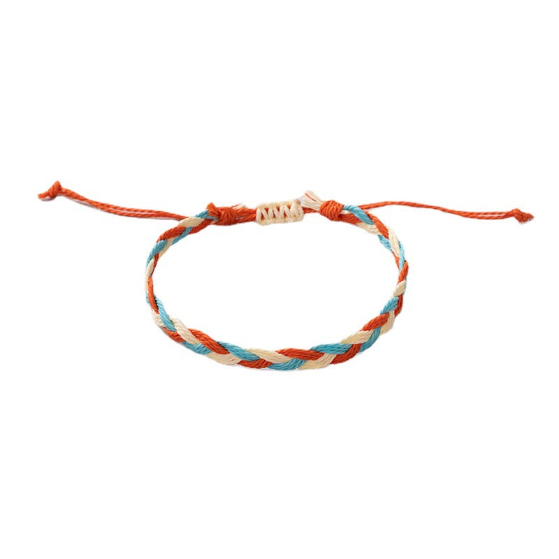 Colorful Braided Rope Bracelet - Ethnic Multi-Strand Adjustable Bracelet