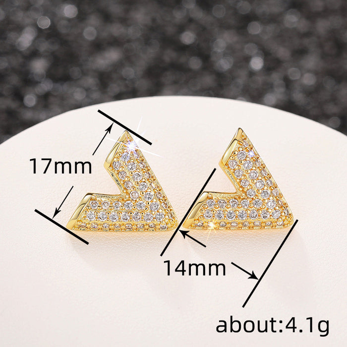 Personalized temperament fashion earrings English letter V-shaped earrings