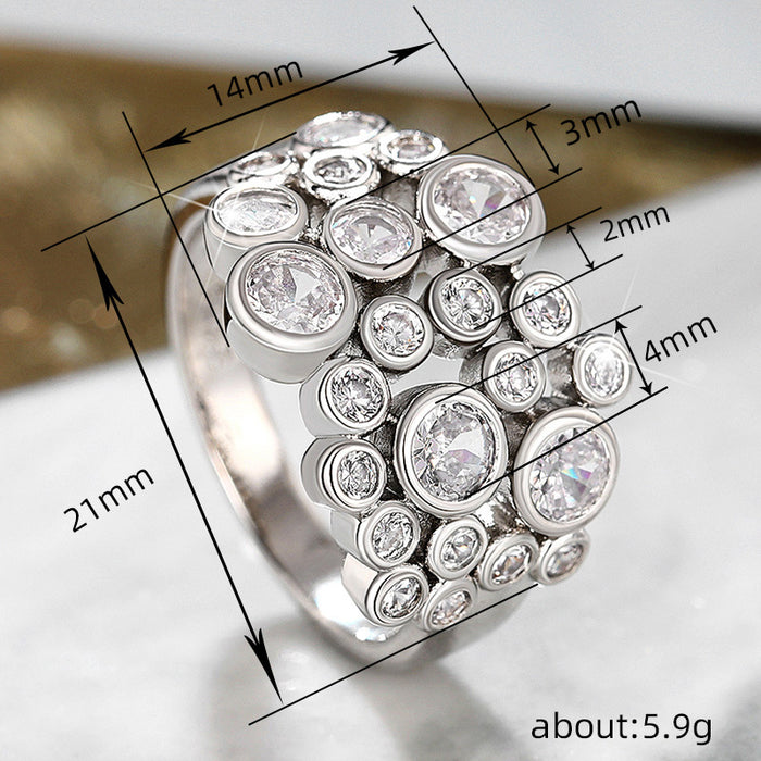 Gypsophila zircon ring round luxury ring