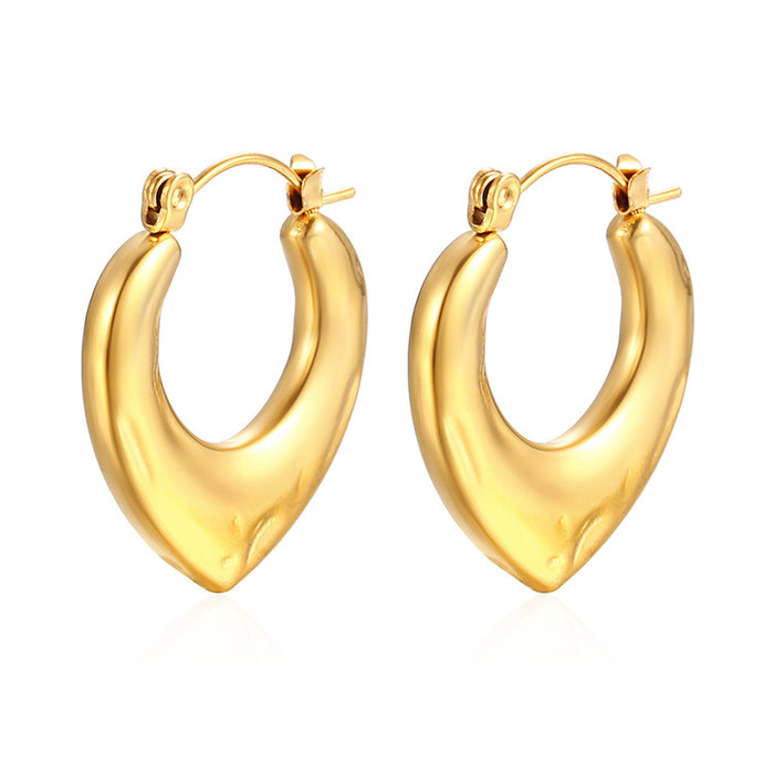 Simple stainless steel 18K gold plated light luxury earrings trendy women's earrings