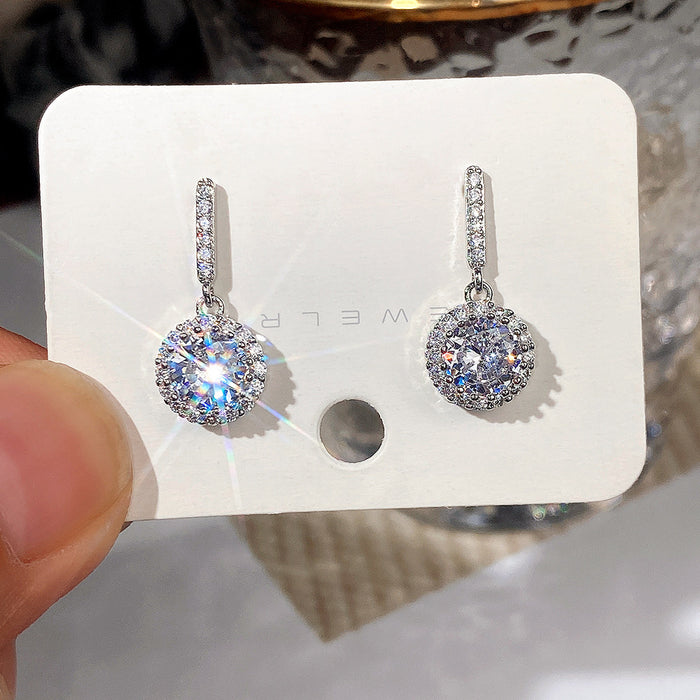 Geometric round zircon earrings fashion earrings for women