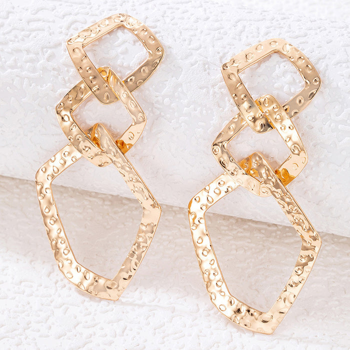 Hong Kong style geometric earrings irregular earrings