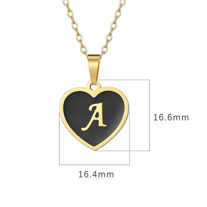 European and American new stainless steel letter necklace, gold titanium steel clavicle chain