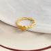 Wholesale non-fading stainless steel and titanium steel gold-plated heart-shaped geometric openwork rings - wallojewerly 