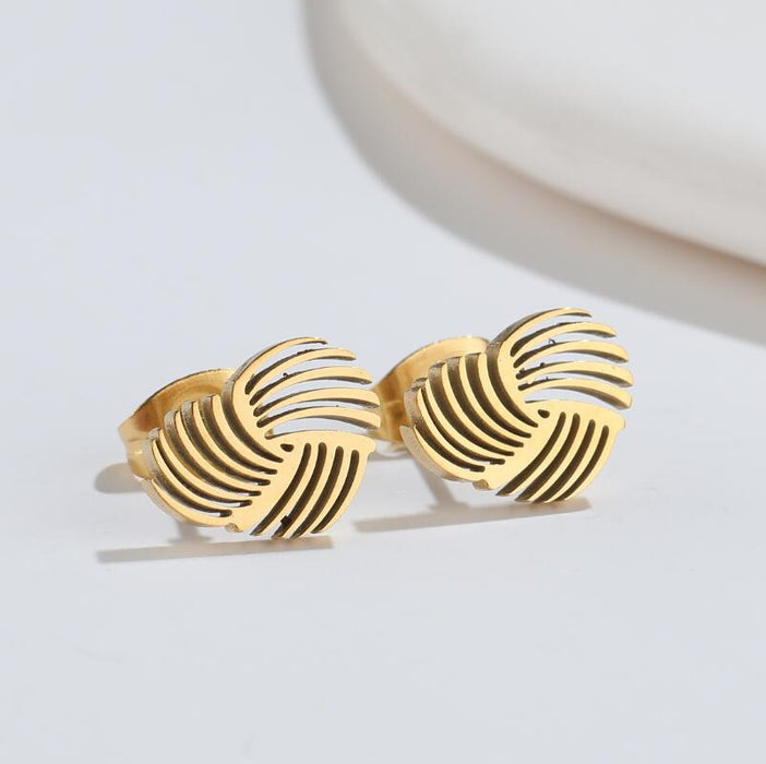 Heart Hollow Stainless Steel Stud Earrings - Geometric and Modern Jewelry