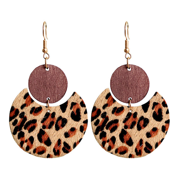 Wooden round earrings