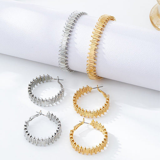 Wholesale gear pattern earring and bracelet sets - wallojewerly 