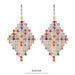 Rainbow color rhinestone long earrings