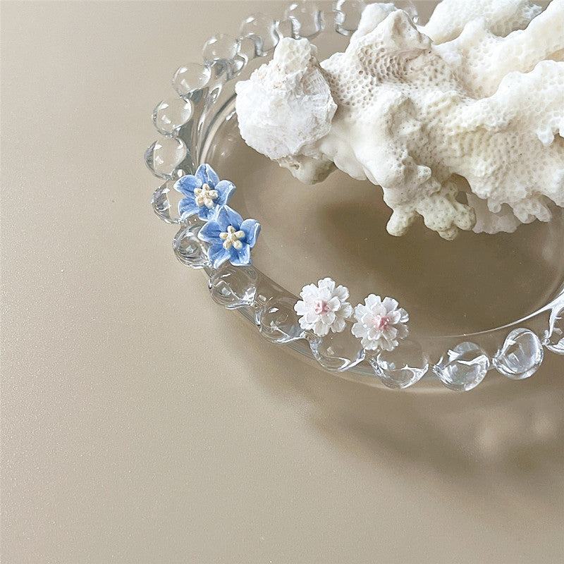 Fairy tulip earrings S925 silver needle Chinese style earrings