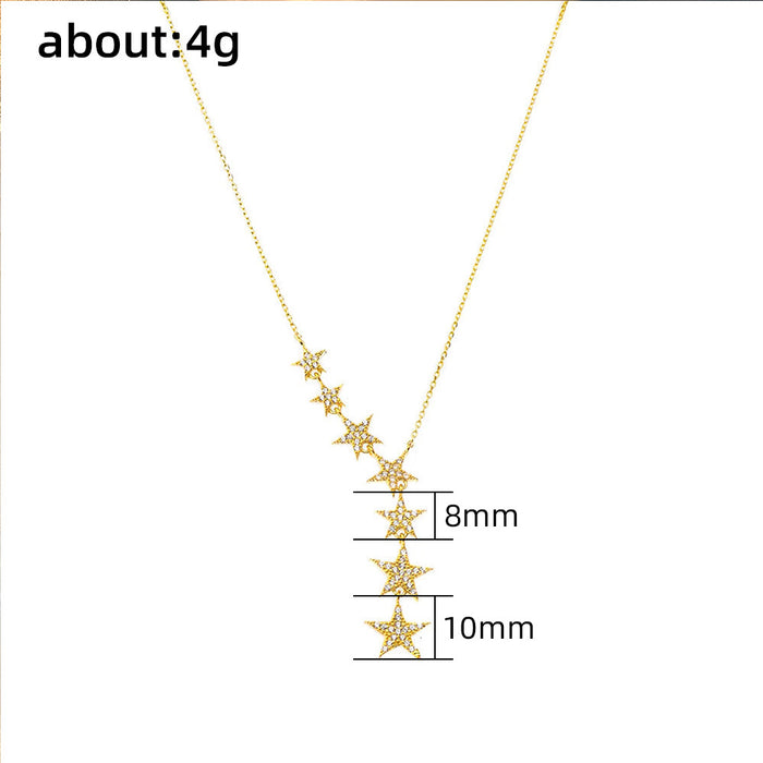 Five-pointed star Big Dipper women's zircon pendant clavicle necklace