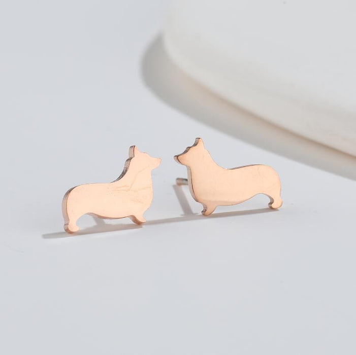 Pendientes de gato y conejo, comercio exterior transfronterizo, nueva moda, simples, lindos, pequeños animales, pendientes, joyería al por mayor