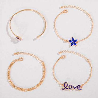 Sapphire-Inspired Diamond Bracelet Set - Love Letter Design