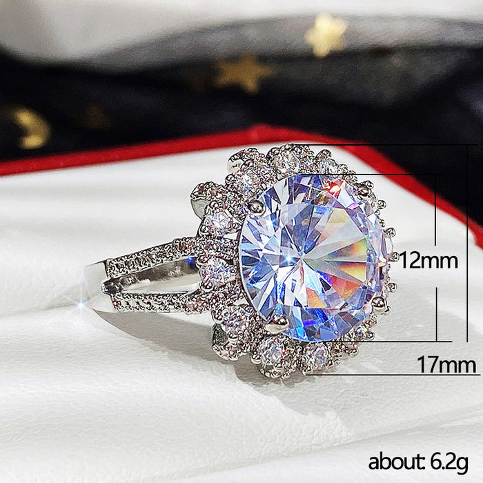 Light luxury full inlaid zircon wedding ring luxury women's ring