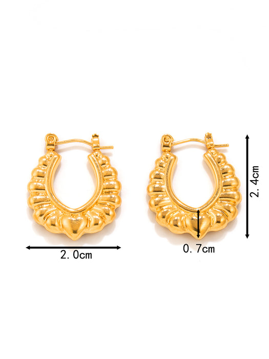 Light luxury earring set 18K stainless steel retro style earrings