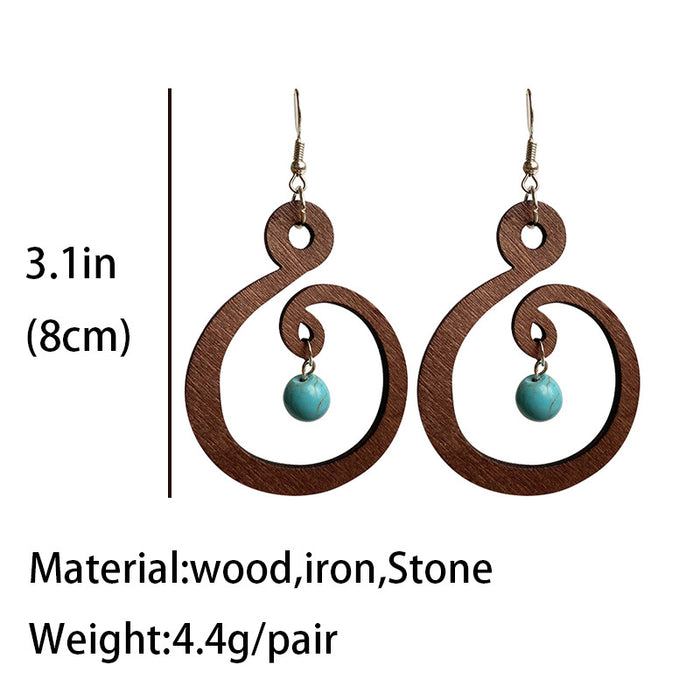 Wooden round earrings