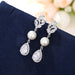 Imitation pearl earrings for women palace style water drop earrings elegant earrings - wallojewerly 