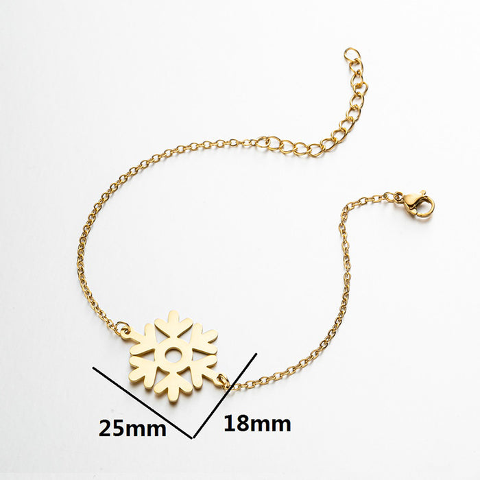 Christmas snowflake pendant bracelet, winter all-match personality jewelry wholesale