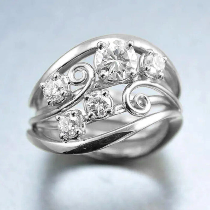 Vintage vine leaf ring hollow multi-layer index finger ring