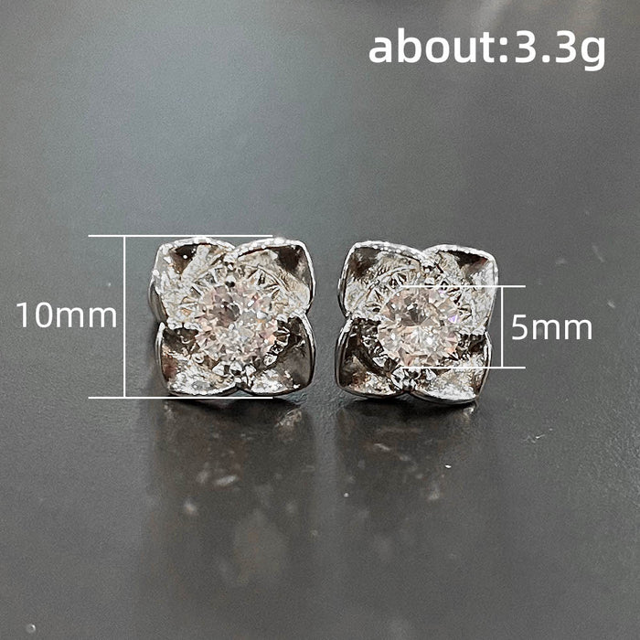 Flower earrings zircon mini earrings for women