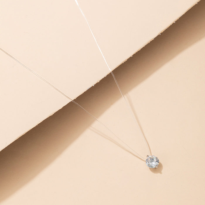 Collar de circonitas en forma de corazón para mujer: cadena minimalista con colgante de piedras preciosas