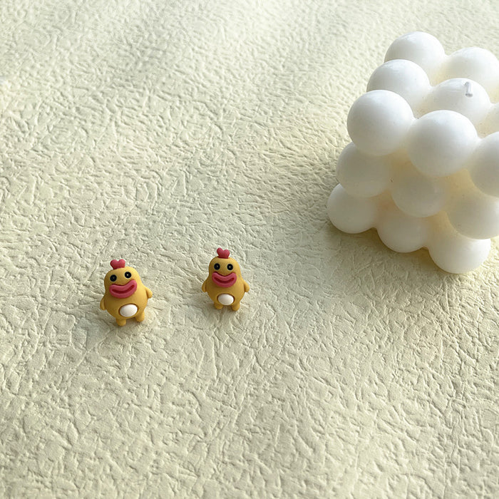 Ugly and cute sausage mouth earrings, chicken and big mouth monkey earrings