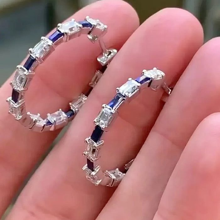 Colorful zircon ear clips retro earrings for women