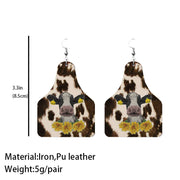 Cross Teardrop Leather Earrings with Western Flag Sunflower and Boot Design - wallojewerly 