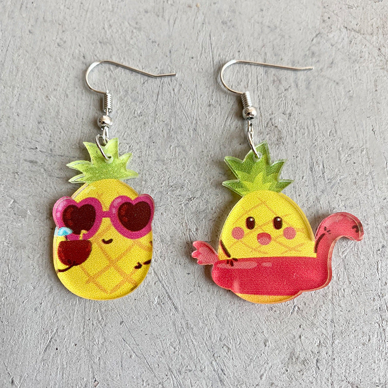 Strawberry Watermelon Earrings Acrylic Earrings - wallojewerly 